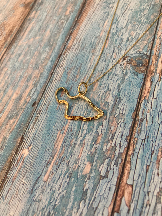 Maui Island Coastline 18k Gold