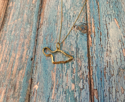 Maui Island Coastline 18k Gold