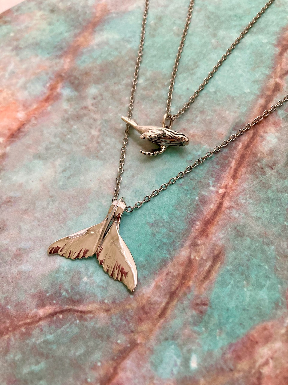 Humpback Whale Tail Pendant in Sterling Silver