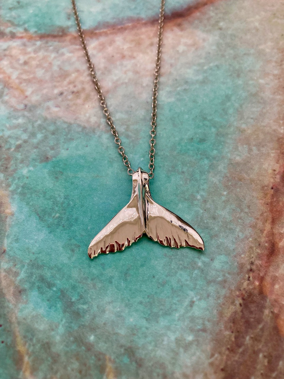 Humpback Whale Tail Pendant in Sterling Silver