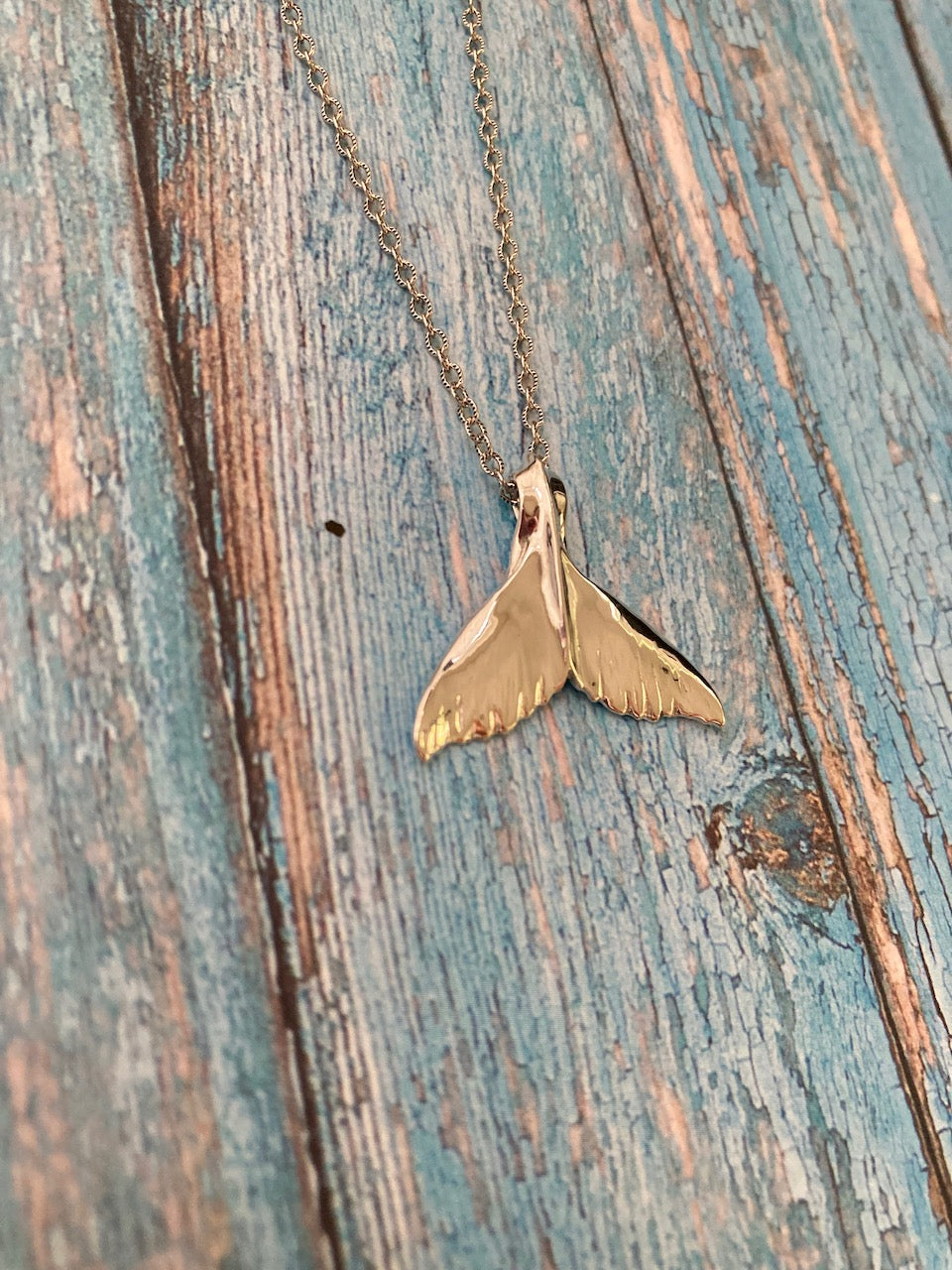 Humpback Whale Tail Pendant in Sterling Silver