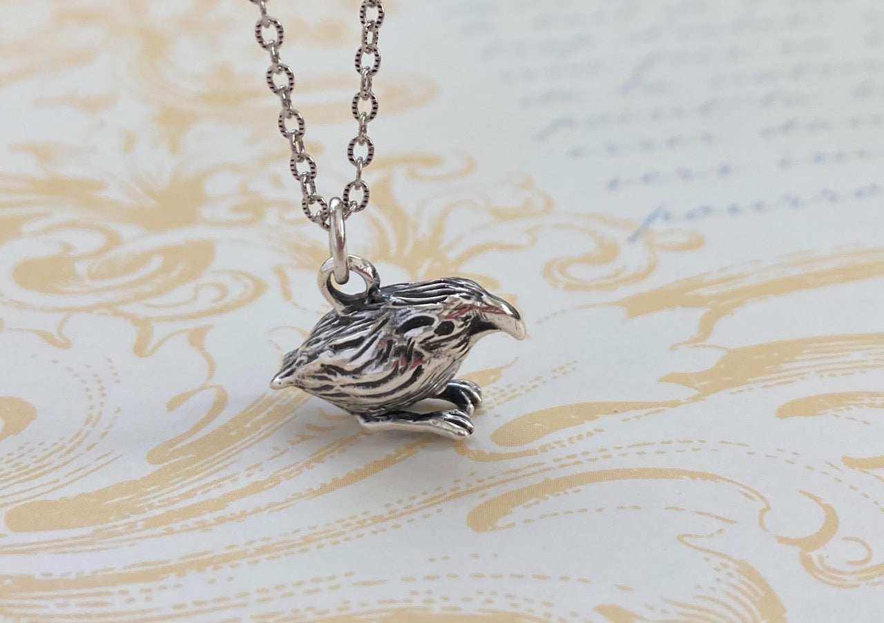 Sitting Kiwikiu - Maui Parrotbill Pendant