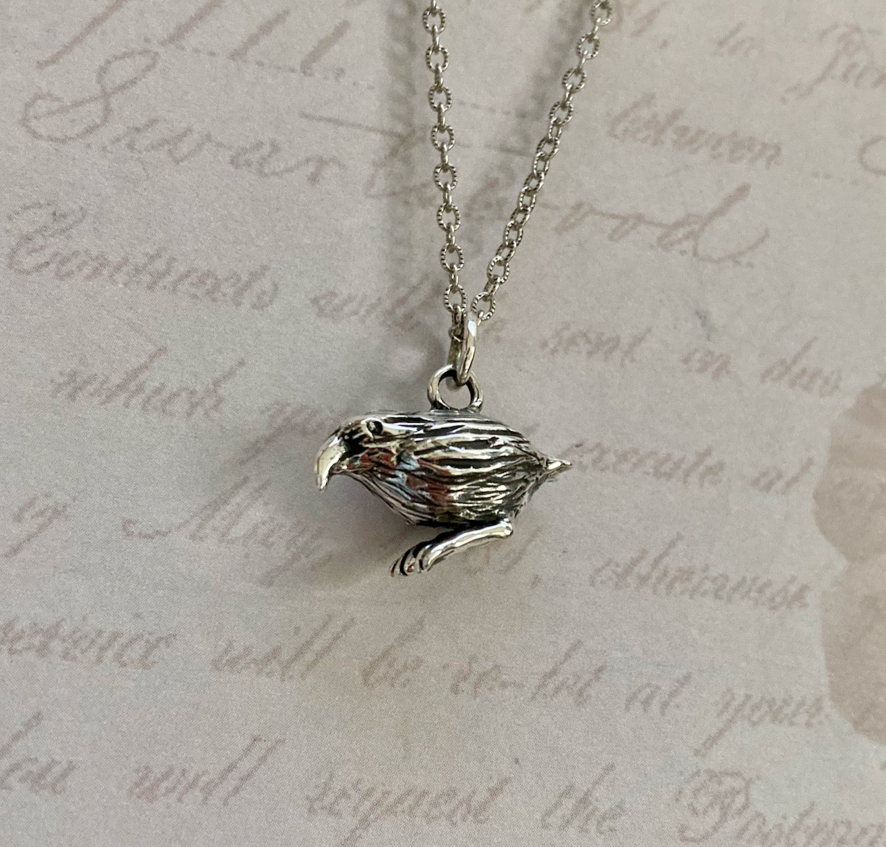 Sitting Kiwikiu - Maui Parrotbill Pendant