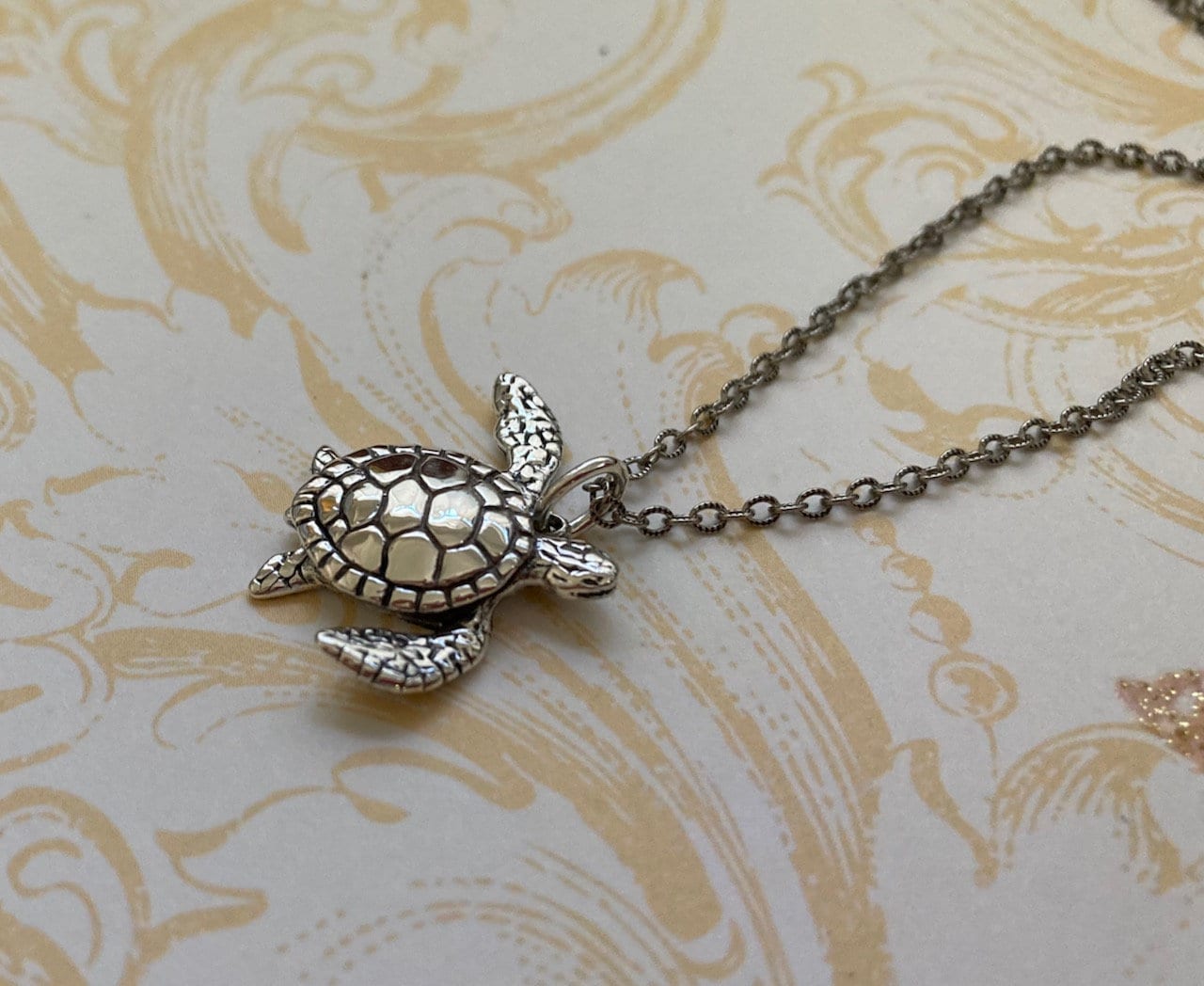 Ciondolo In Argento, Tartaruga Marina Con Zampette Mobili - Foto 5