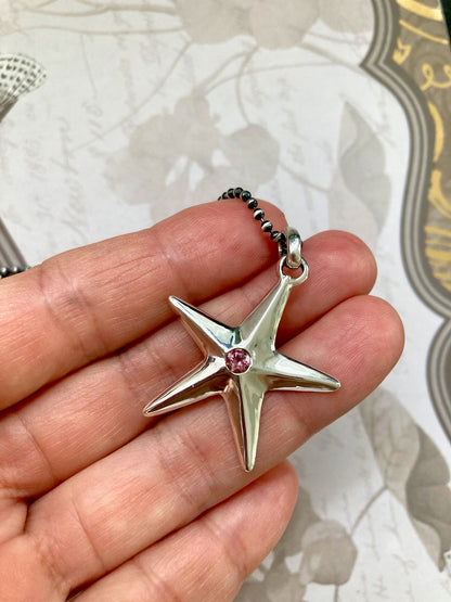 Lucky Star Pendant with Pink Tourmaline