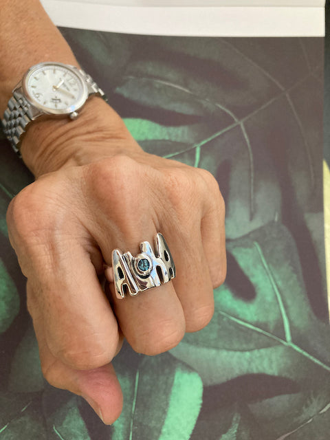 ALOHA Ring with Topaz