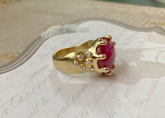 Star Sapphire Goddess Ring