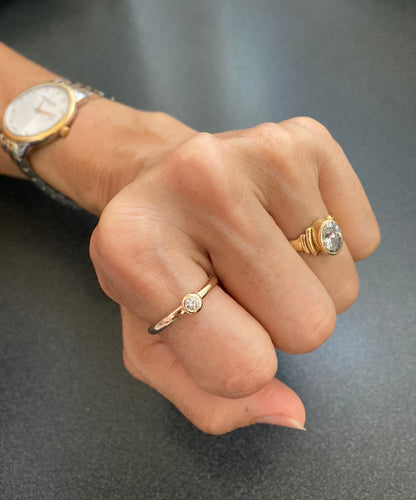 Diamond Bubble Stacking Ring