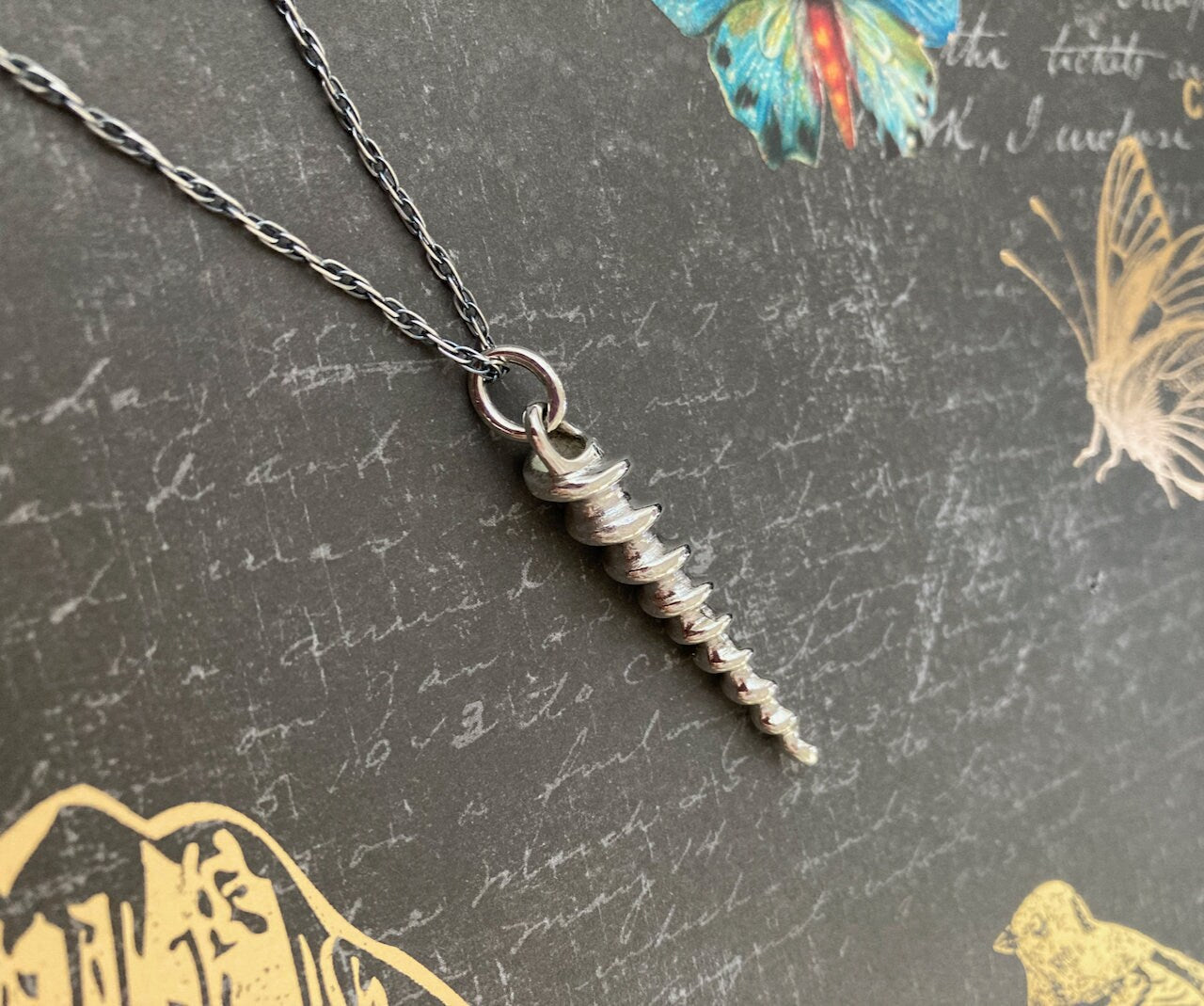 Unicorn Horn Pendant in Solid Sterling Silver