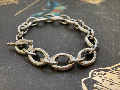 Heavy Link Statement Bracelet in Sterling Silver