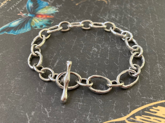 Small Oval Link Bracelet in Sterling Silver