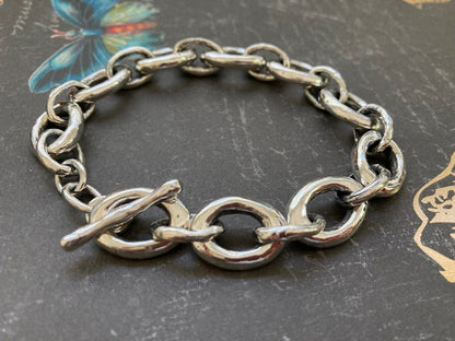 Heavy Link Statement Bracelet in Sterling Silver