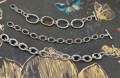 Heavy Link Statement Bracelet in Sterling Silver