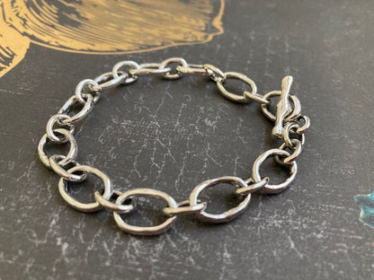 Small Oval Link Bracelet in Sterling Silver