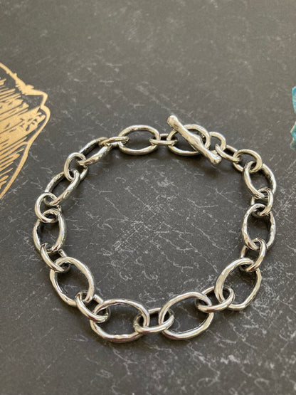 Small Oval Link Bracelet in Sterling Silver