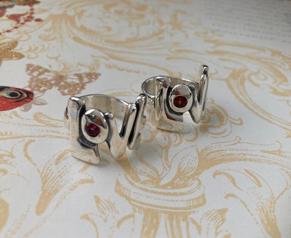 LOVE Ring with Garnet